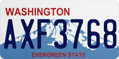 WA license plate AXF3768