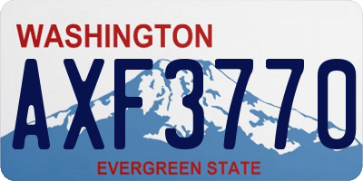 WA license plate AXF3770