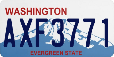 WA license plate AXF3771