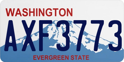 WA license plate AXF3773