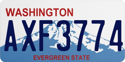 WA license plate AXF3774