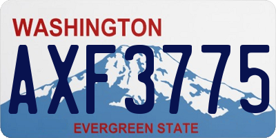 WA license plate AXF3775