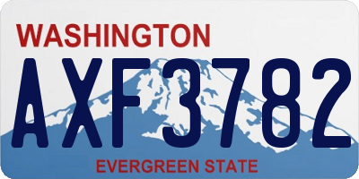WA license plate AXF3782