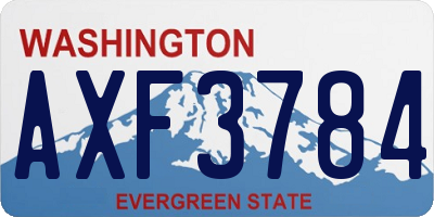 WA license plate AXF3784