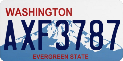 WA license plate AXF3787