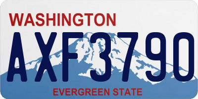WA license plate AXF3790