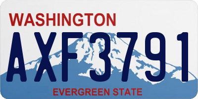 WA license plate AXF3791