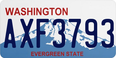 WA license plate AXF3793