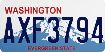 WA license plate AXF3794