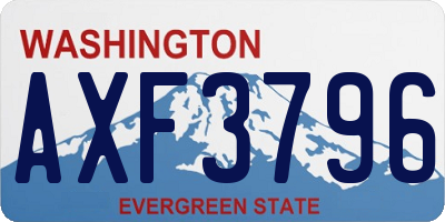 WA license plate AXF3796