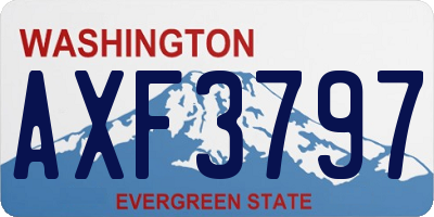 WA license plate AXF3797