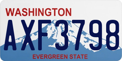 WA license plate AXF3798