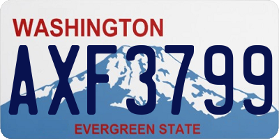 WA license plate AXF3799