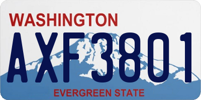 WA license plate AXF3801