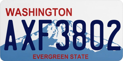 WA license plate AXF3802