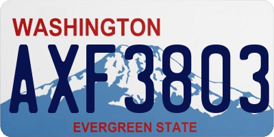 WA license plate AXF3803