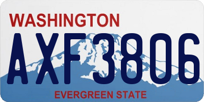 WA license plate AXF3806