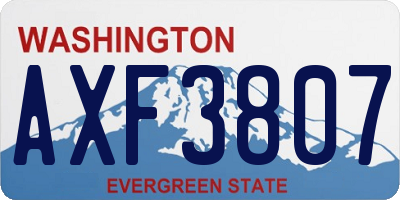 WA license plate AXF3807