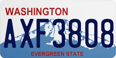 WA license plate AXF3808
