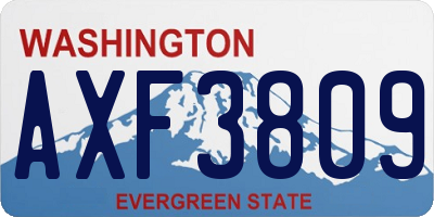 WA license plate AXF3809
