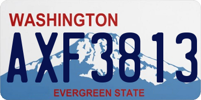 WA license plate AXF3813