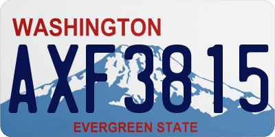 WA license plate AXF3815