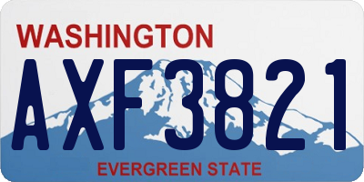 WA license plate AXF3821