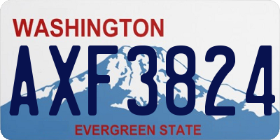 WA license plate AXF3824