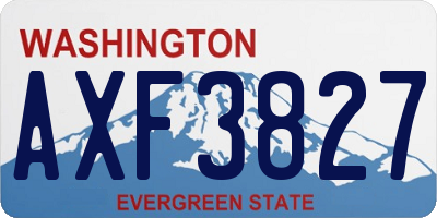 WA license plate AXF3827