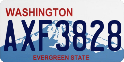 WA license plate AXF3828