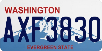 WA license plate AXF3830