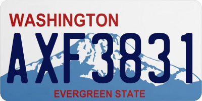 WA license plate AXF3831
