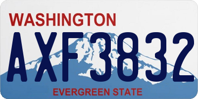 WA license plate AXF3832