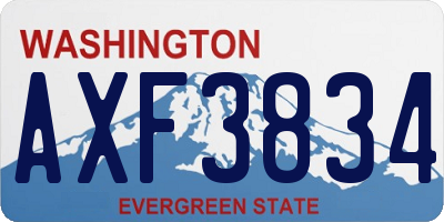 WA license plate AXF3834