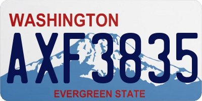 WA license plate AXF3835