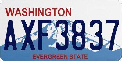 WA license plate AXF3837