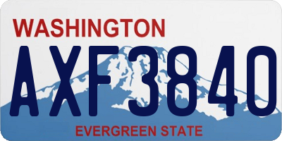 WA license plate AXF3840