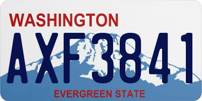 WA license plate AXF3841