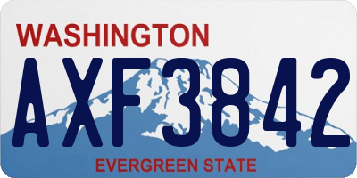 WA license plate AXF3842