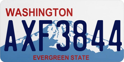 WA license plate AXF3844