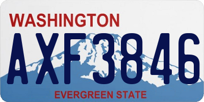 WA license plate AXF3846