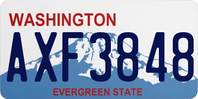 WA license plate AXF3848