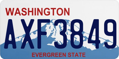 WA license plate AXF3849