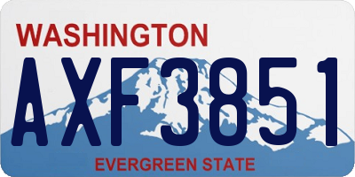 WA license plate AXF3851