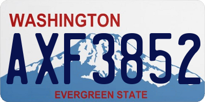 WA license plate AXF3852