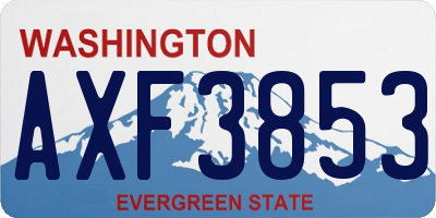 WA license plate AXF3853