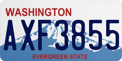 WA license plate AXF3855