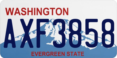 WA license plate AXF3858