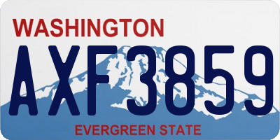 WA license plate AXF3859