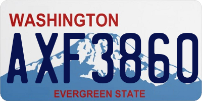 WA license plate AXF3860